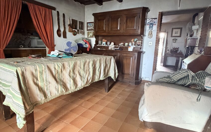 ALBUZZANO VIA ALESSANDRINA VENDESI CASA  SEMINDIPENDENTE SU 2 LIVELLI DA RISTRUTTURARE CON 4 LOCALI + SERVIZI,  ANNESSO AMPIO GIARDINO DI CIRCA 300 MQ E AMPIO PORTICO SU 2 LIVELLI CON BOX . EURO 55.000
